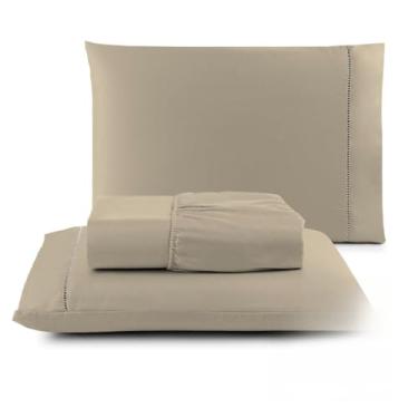 Imagem de Super soft 400 fios conjunto de roupa de cama agulha fina conjunto de luxo(AVELÃ,CASAL)