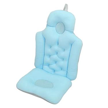 Imagem de Yctze Almofada de Banheira Com Apoio de Cabeça Respirável Suave e Suporte para Trás - Almofada Confortável de Travesseiro de Banho para Relaxamento e Uso de Spa (Azul)