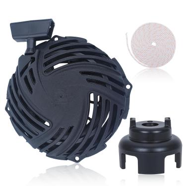 Imagem de Hyceker 593959 591139 Conjunto de arranque de recuo para Briggs Stratton 300E 450E 500E 550E Troy Bilt TB110 TB115 TB200 Yard Machine 125cc 140cc Peças de cortador de grama para motor, 590588 595355