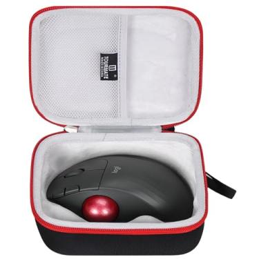 Imagem de Tourmate Capa rígida de viagem para Logitech Ergo M570 M575 / Mouse Trackball sem fio Nulea (apenas capa) (Oxford, preto e vermelho)