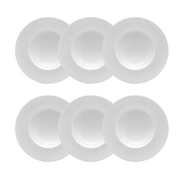 Imagem de Jogo de pratos fundos bistrô em porcelana Strauss Sable 20,5cm 6 peças