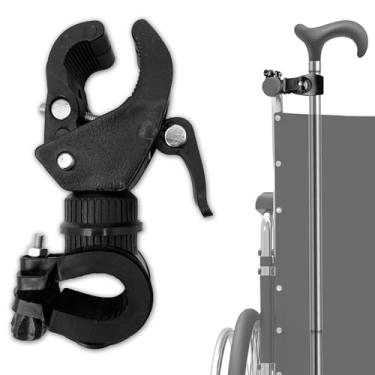 Imagem de SADIKALO Suporte de bengala para andador – 2 peças de muletas para cadeira de rodas e suporte de bengala – Acessórios ajustáveis para idosos