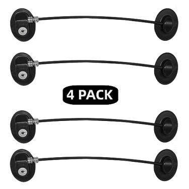 Imagem de Fechadura de porta de geladeira, trava de gaveta de arquivo, fechadura de porta de freezer e trava de armário de segurança infantil da REZIPO Black (4)