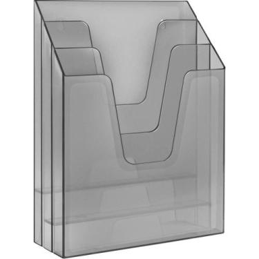 Imagem de Organizador de Escritorio Expositor Triplo Vertical Fume - Acrimet