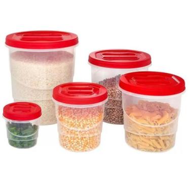 Imagem de Potes 5 Unidades Organizadores Multiuso Branco Azul Vermelho - Jaguar,