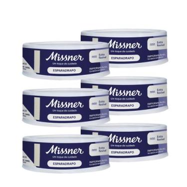Imagem de Esparadrapo Impermeável Branco 1,2 cm x 4,5 m (MISSNER) - Kit com 6 Un