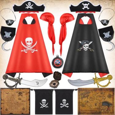 Imagem de Conjunto de fantasias HyDren Pirate Cape para crianças com acessórios 