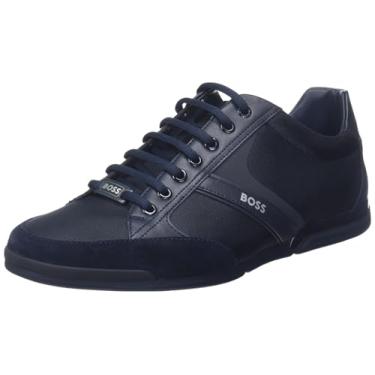 Imagem de Hugo Boss Tênis masculino Saturn Profile cano baixo, Azul escuro, 12