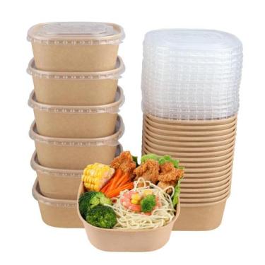 Imagem de Taças de papel Kraft descartáveis JAYEEY 750 mL com tampas, pacote com