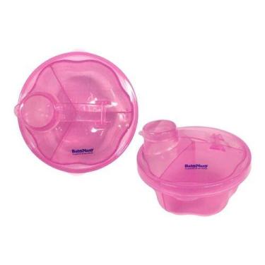 Imagem de Dosador Pote De Leite Em Pó Papinha 3 Divisões Baby Nany, Rosa