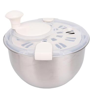 Imagem de Luocute 6L Salada de Aço Inoxidável Girador, Lavadora de Legumes Limpador de Frutas Secador de Alface Com Tomada de Drenagem para Remoção de Macarrão de Cozinha Em Casa