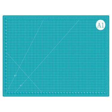 Imagem de AMASEWART Tapete de corte autorreparável de 61 cm x 91 cm, tapete de costura para artesanato, tábua de corte de mesa de 5 camadas dupla face para projetos de passatempo de modelagem de couro