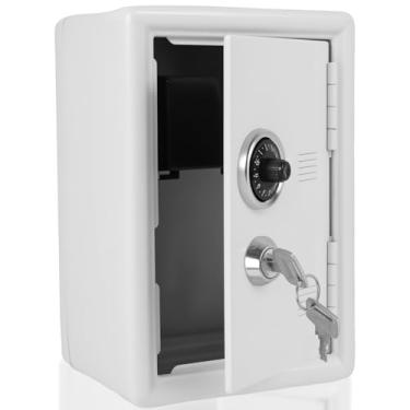 Imagem de SAFEBanco seguro para crianças, cofre com trava de metal, pequenos cofres para casa, mini armário para crianças, mini estojo com cadeado, para joias de dinheiro em casa, 17,8 cm A x 12 cm C x 9,9 cm L