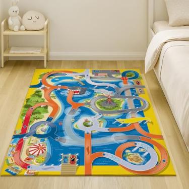 Imagem de Pista para Carrinhos Miniatura Mar com Tubarão Infantil 200x100cm