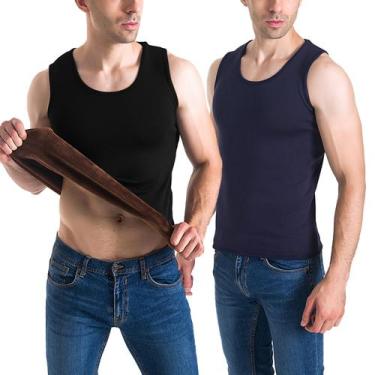 Imagem de Camiseta térmica Flygo Winter Warm Fleece Forrada Masculina Preta+Azul