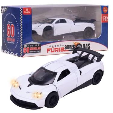 Imagem de Carrinho Miniatura Branco Pull Back 1:32 C/ Som e Luz - Castela - CAST
