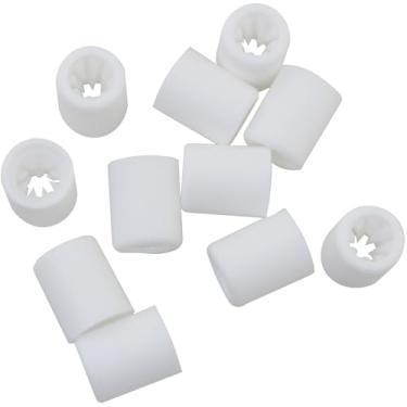 Imagem de MEETOOT 50 peças, branco, descartável, dupla camada, fivela farpada, festival, entrada, festa, pulseira, fecho ajustável, fecho deslizante unidirecional, comprimento 15-20 mm