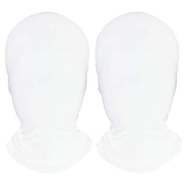 Imagem de 2 peças de máscara facial completa, máscaras de segunda pele, capuz de elastano para Halloween, 2 White, One Size