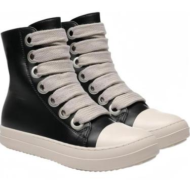 Imagem de Tênis MACVISE High Top para mulheres em couro PU preto 41