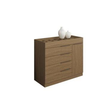 Imagem de Cômoda 5 Gavetas Com Porta Joias Organizador Tampo De Vidro Sevilha - 