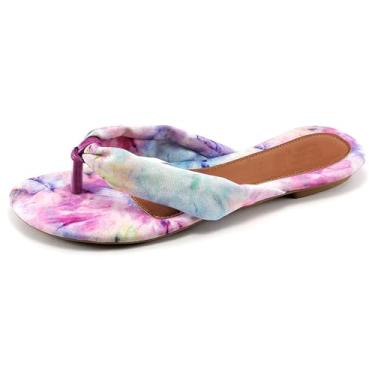 Imagem de Sandália Feminina Rasteirinha Tie Dye Verão Moda Estilo Blogueirinha