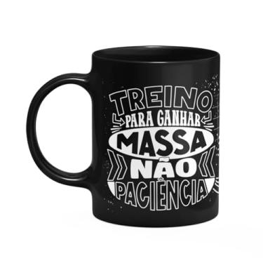 Imagem de JPS INFO, Caneca Fitness Academia - Treino pra ganhar massa - Preta