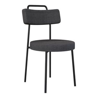 Imagem de Cadeira Sala de Jantar Kobe Estofada com Encosto Linho Grafite - Abmaza