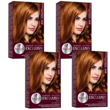 Imagem de Kit 4 TONALIZANTE HASKELL 834 LOURO CLARO DOURADO ACOBREADO