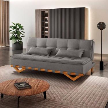Imagem de Sofá Cama para Sala de Estar Ref 42 - 2501-b Capri Cinza