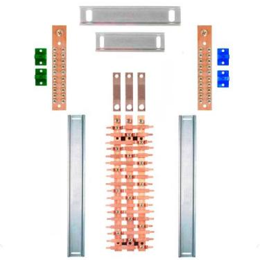 Imagem de Kit Barramento Trifásico 150A para 36 Circuitos - Zathura