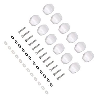 Imagem de Mingzhe Botões de Ajuste de Ajuste de Guitarra Botões de Cabeça de Cabeça de Máquina de Plástico para Guitarras Clássicas Folclóricas Elétricas (Pequeno quadrado)