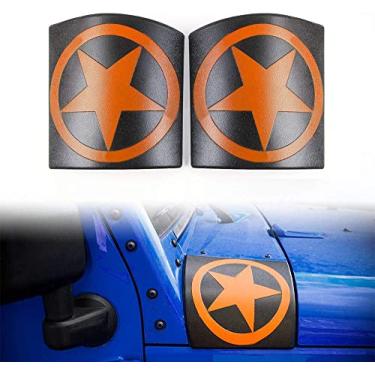 Imagem de JeCar Cowl Body Armor Jeep Cowl Cover Side Guards para Jeep Wrangler JK & Unlimited 2007-2017 - Par (laranja)