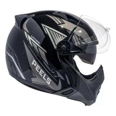 Imagem de Capacete Moto Peels Mirage Living Preto Fosco Grafite Aberto, 58