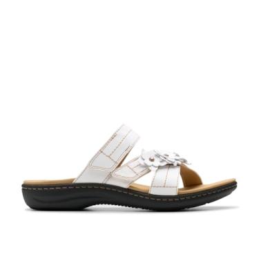 Imagem de Clarks Sandália rasteira feminina Laurieann Ayla, Trela branca, 7 Wide