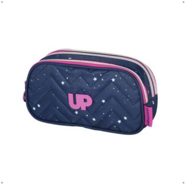 Imagem de Estojo Escolar Infantil Estampado Estrelas Duplo Up4You, Roxo