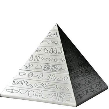 Imagem de FKJLUN Cinzeiros para Cigarros Tampa de Aço Inoxidável Cinzeiro Personalidade Criativa Pirâmide Ornamentos Retrô Decoração Tabuleiro de Cinzeiro para Fumar