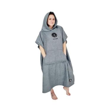 Imagem de Roupão Poncho Toalha Saída De Praia Trocador - Maori Extreme (Cinza)