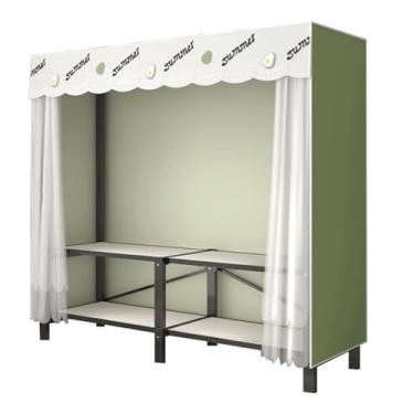 Imagem de YPDJVLTI Armário portátil empilhável armário de aço economiza espaço guarda-roupa armário para quarto pendurado guarda-roupa dobrável guarda-roupa portátil roupas armário espaçoso