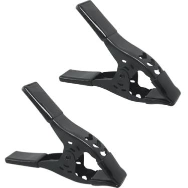 Imagem de ITROLLE 2 peças 16 x 11 x 3 cm grampo de mola de metal resistente preto para barraca/clipe de lona adequado para marcenaria, artesanato, jardinagem ao ar livre