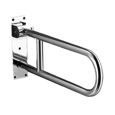 Imagem de Barra de apoio para vaso sanitário, suporte dobrável de 60 cm, corrimão de aço inoxidável para banheiro, barra de suporte de segurança montada na parede, trilho de barra de apoio para deficientes