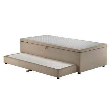 Imagem de Cama Box Baú Solteiro Com Cama Auxiliar 3 Em 1 S. Design Bege