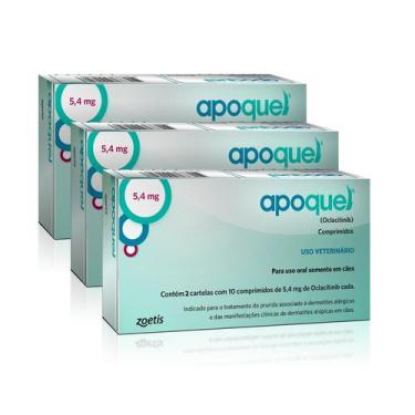 Imagem de Combo 3cx Apoquel 5,4mg 20 Comprimidos Dermatológico para Cães Zoetis