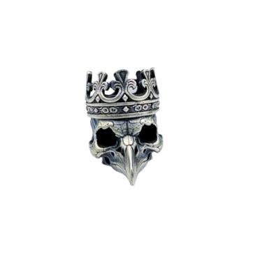 Imagem de Pingente feito à mão de latão com contas de caveira de corvo escuro EDC, suprimentos personalizados para fazer joias para entusiastas de bricolage, acessórios ideais para berloques de contas de