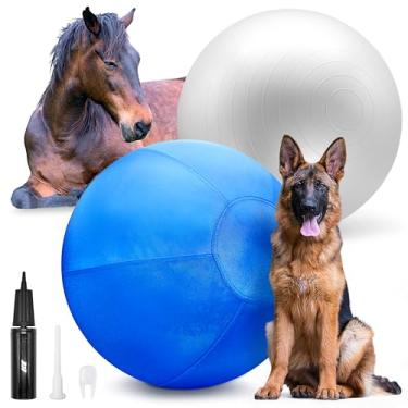 Imagem de GILYX Bola de pastoreio para cães e cavalos 63,5 cm - bola grande para cães mastigadores pastor australiano - brinquedo de pastoreio collieball - azul-petróleo