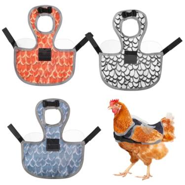 Imagem de 4 peças de sela de frango com protetor de asa, protetor traseiro de avental de frango reutilizável com tiras ajustáveis sela protetora de galinha para galinhas (cor mista, 4)