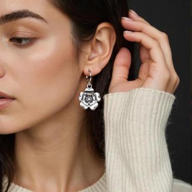 Imagem de 1 par de brincos vintage com pingente de campânula, estilo boêmio, simples e antiquado, brincos exclusivos para mulheres