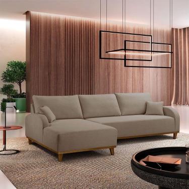 Imagem de Sofá Albano Veludo 250 Chaise Lado Esquerdo Meu Sofá Online B002 Veludo Capuccino