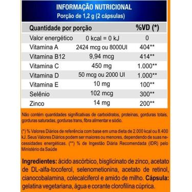 Imagem de Imunize Vits A, C, D, E, B12 + Selênio E Zinco 60caps
