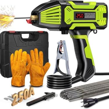 Imagem de KingMiKi Máquina De Solda Portátil, Máquina De Solda Portátil 110 V 20-250 A Ajustável Com Interruptor Rotativo E Visor Digital, 20 Hastes 1/16-1/8" Arc Stick Welder, Máquina De Solda Portátil Mma