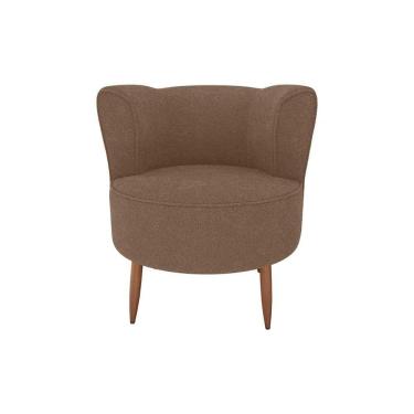 Imagem de Poltrona Decorativa Premium Redonda Savana Matrix Boucle Marrom